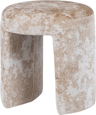 Woood charlie kruk gestoffeerd - geweven stof - beige - 47x45x45