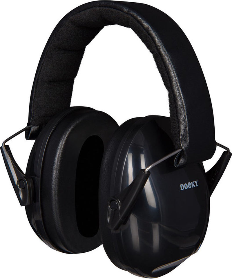 Dooky® dooky gehoorbescherming kinderen - verstelbare koptelefoon 5-16 jaar - 28db isolatie - ideaal voor school, evenementen drukke omgevingen - oorkappen met opbergzakje - noise cancelling headphones - zwart