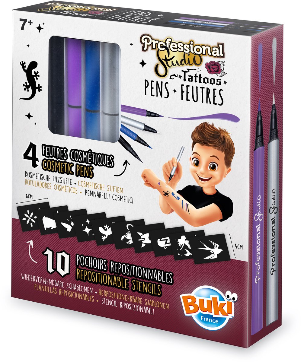 Buki france buki-marker tattoo studio - zilverkleurig