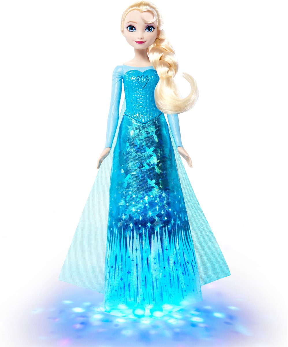 Mattel disney frozen zingende elsa modepop met lichtjes en muziek, zingt 'let it go' in 4 talen