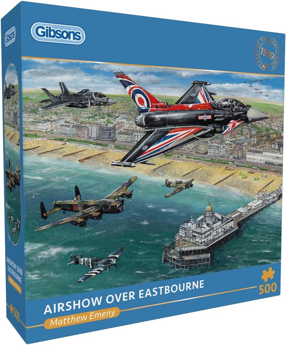 Gibsons - vliegshow boven eastbourne ( airshow over eastbourne ) - matthew emeny - 500 stukjes - 48×34cm - legpuzzel voor volwassenen