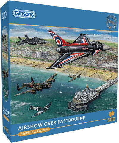 Gibsons - vliegshow boven eastbourne ( airshow over eastbourne ) - matthew emeny - 500 stukjes - 48×34cm - legpuzzel voor volwassenen