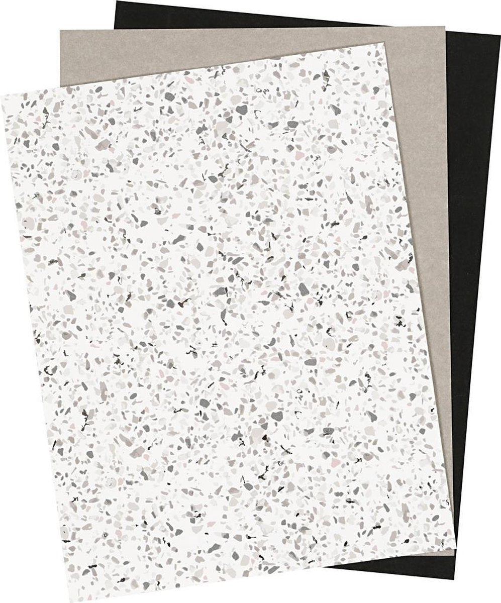 Creativ company creotime leerpapier wit bruin zwart 3 stuks