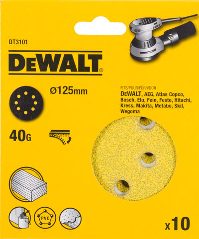 Dewalt dt3101 schuurschijf - k40 - 125mm (10st)