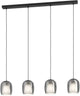 Eglo ciampino hanglamp - e27 - 97,5 cm - zwart|grijs - glas