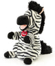 Trudi - puppets handpop zebra 29 cm - handgemaakt in italie - zacht pluche - knuffeldier voor jongens en meisjes - zwart wit - 17x29x18 cm maat s