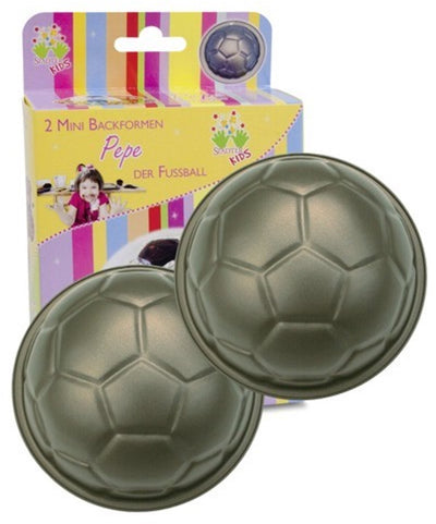 Städter set van 2 mini bakvormen voetbal -
