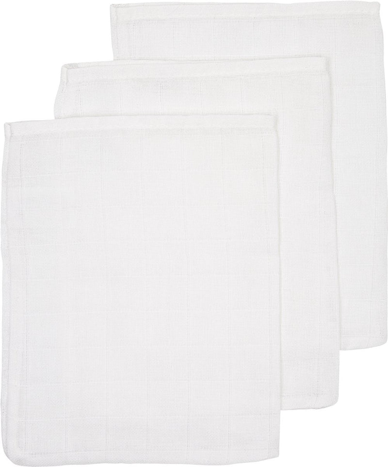 Meyco baby uni washandjes - 3-pack - hydrofiel - white - 20x17cm