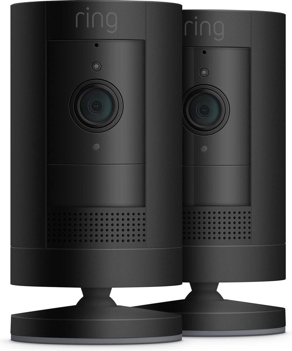 Ring stick up cam batterij - beveiligingscamera - draadloos - zwart- binnen en buiten - 2 stuks