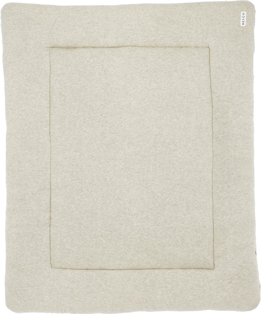 Meyco baby knit basic teddy boxkleed - sand melange - 77x97cm