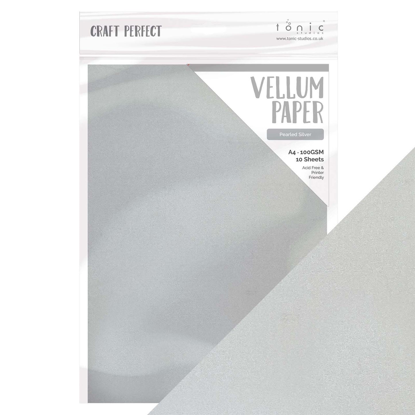 Tonic studios • vellum paper pearled silver