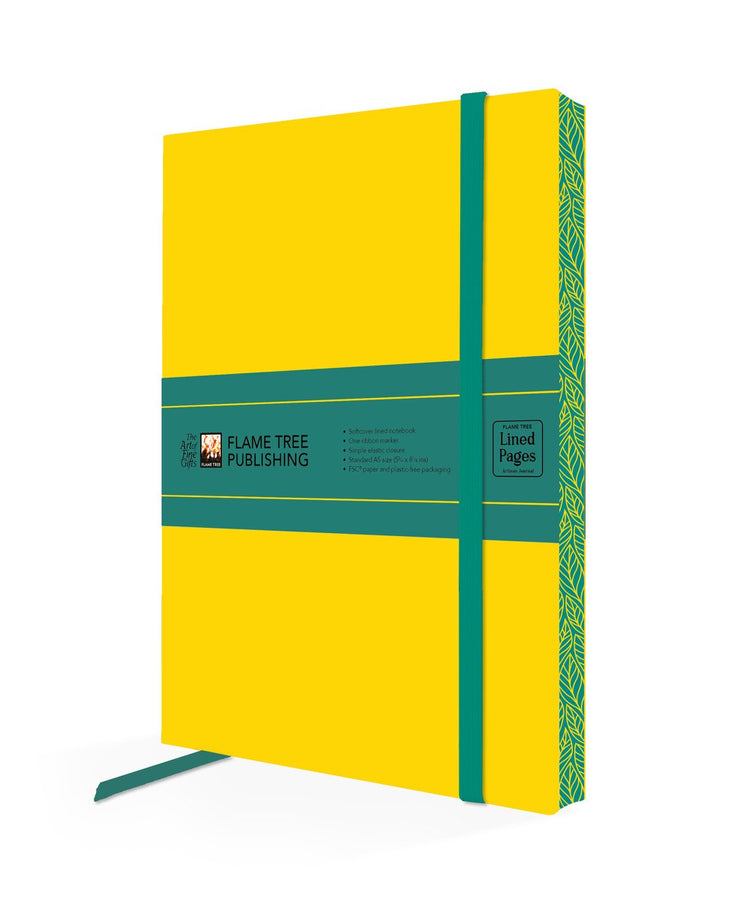 Yellow dark teal artisan paperback notebook