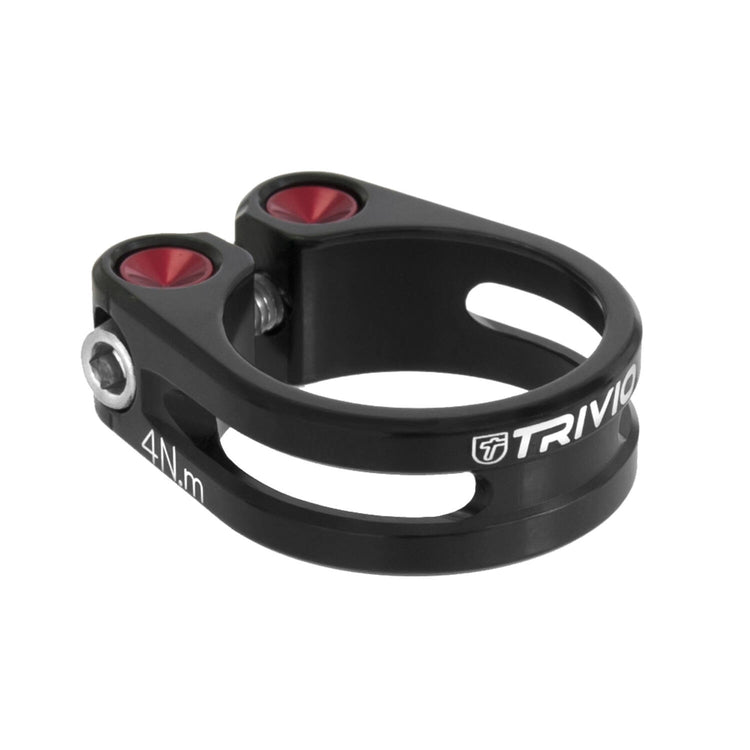Trivio - zadelpenklem cnc aluminium zwart 31.8mm