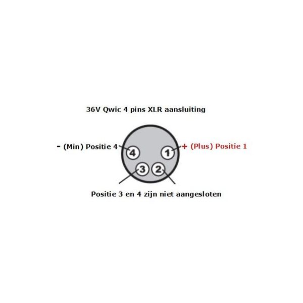 Van beijck acculader xlr 4-pins neutrik - o.a. quick - 36 volt 2 ah
