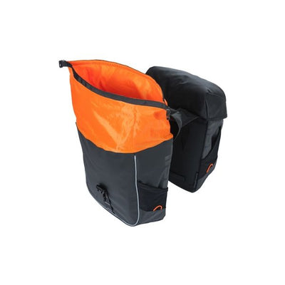 Basil Miles Tarpaulin - Dubbele fietstas, waterdicht, 34L, zwart oranje