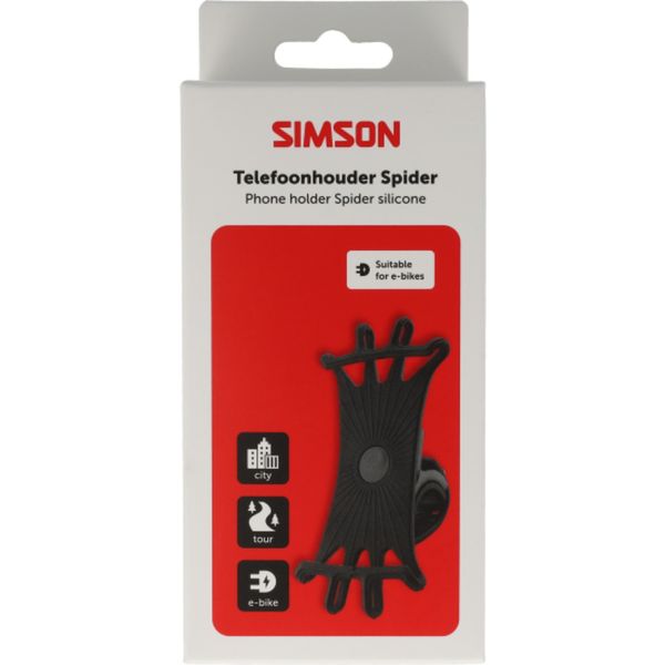 Simson telefoonhouder siliconen universeel - zwart