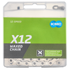 Kmc kette x12 chains x12 silver 1 2 x 11 128 126gl waxed