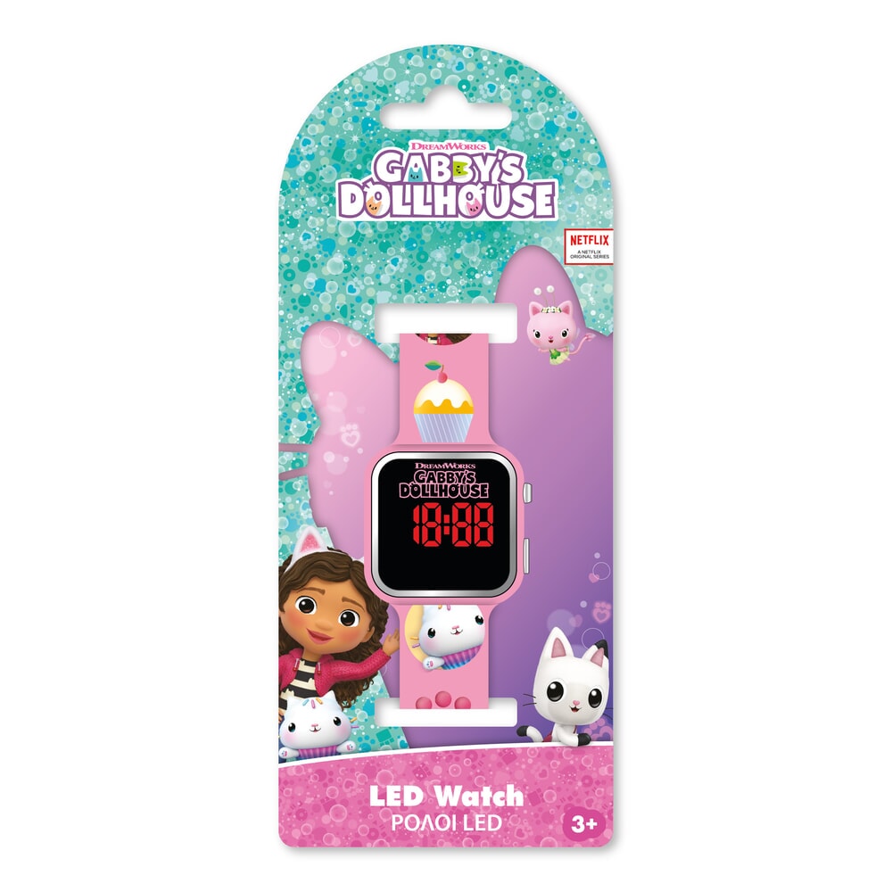 Horloge kinderen led watch gabby's dollhouse (000574119)
