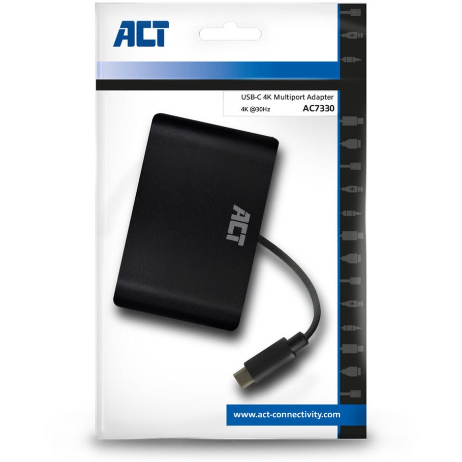 Act connectivity usb-c naar hdmi of vga multiport adapter 4k met et