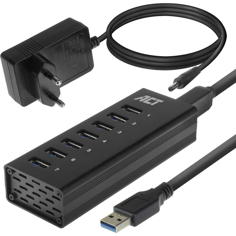 ACT Connectivity USB Hub 7 Port met stroomadapter