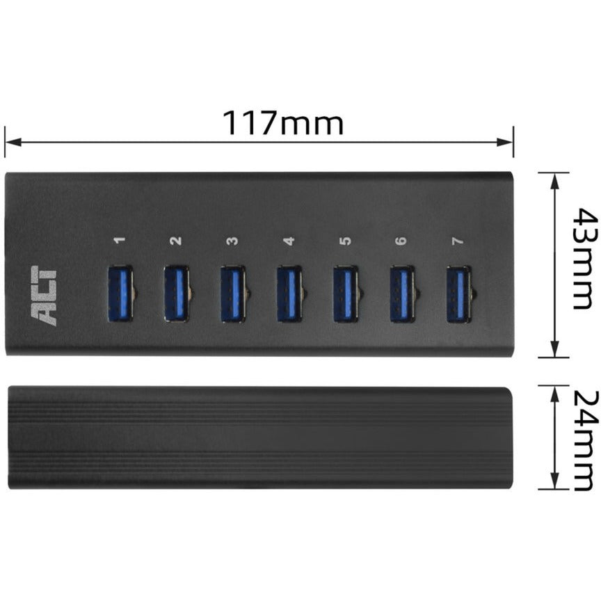 ACT Connectivity USB Hub 7 Port met stroomadapter