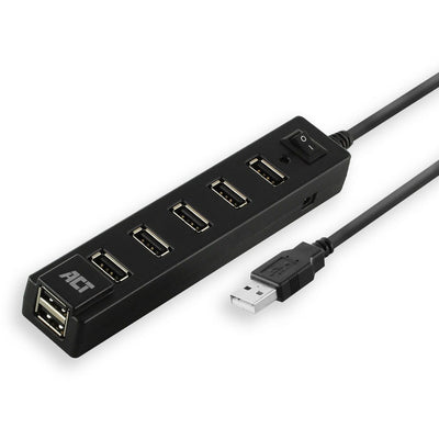 ACT Connectivity USB Hub 7 port met aanen uit schakelaar
