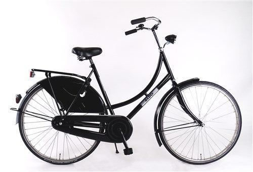 Aldo 28 inch omafiets 57cm glans zwart rvs velg