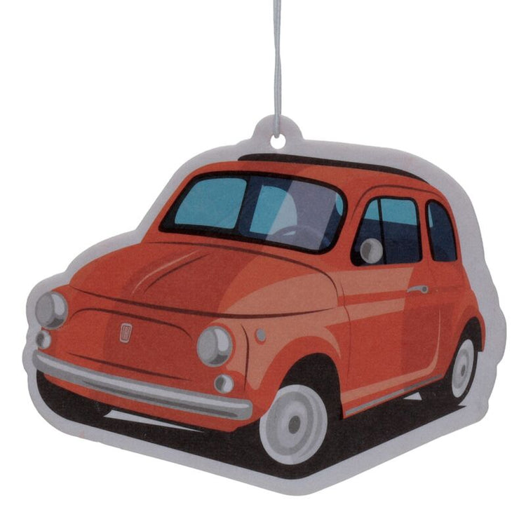 Sinaasappel - retro rood fiat 500 luchtverfrisser