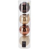 Kerstballen in koker amber mix set a 4 stuks ã¸10cm - afbeelding 2
