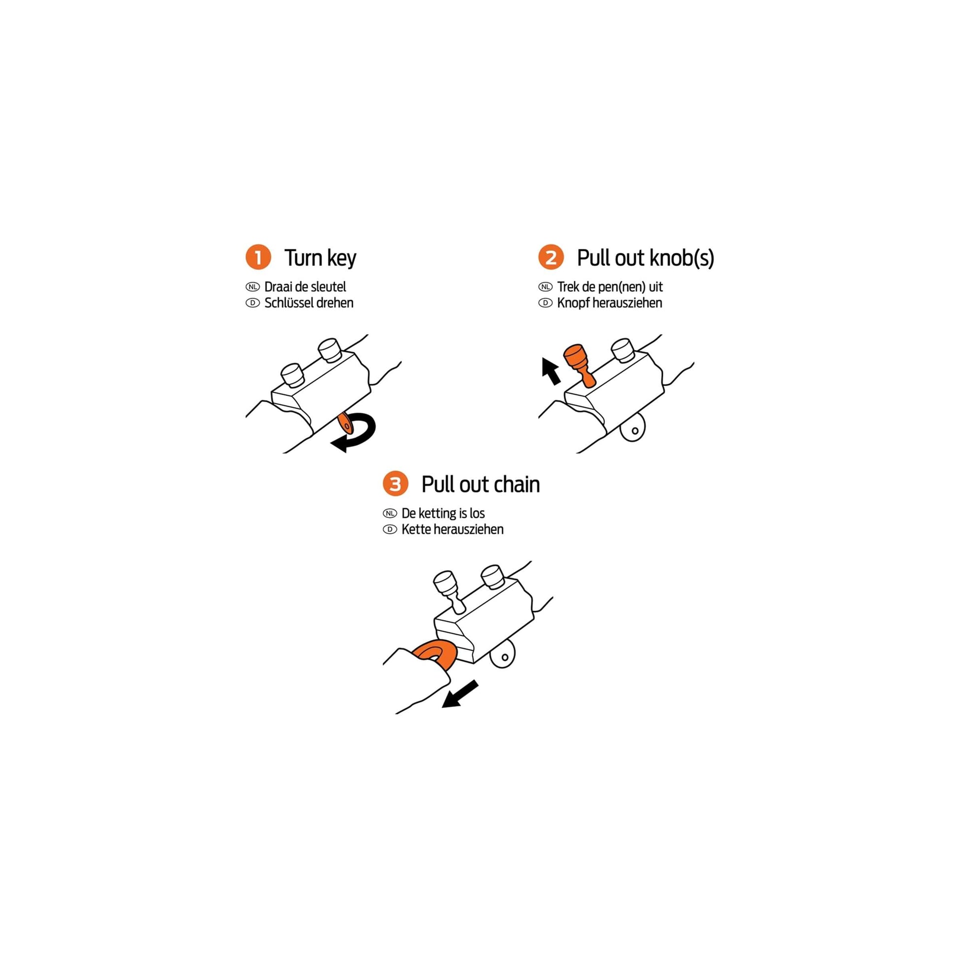 kettingslot Hawk zwart 100cm