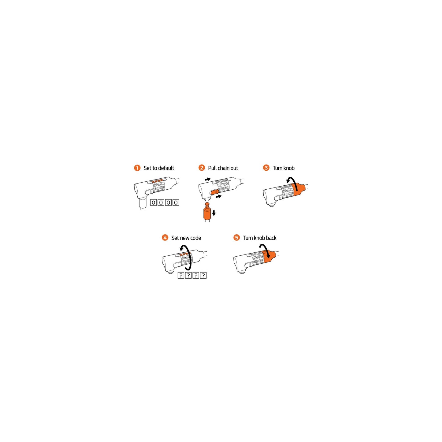 Axa kettingslot absolute c5-90cm codeslot zwart