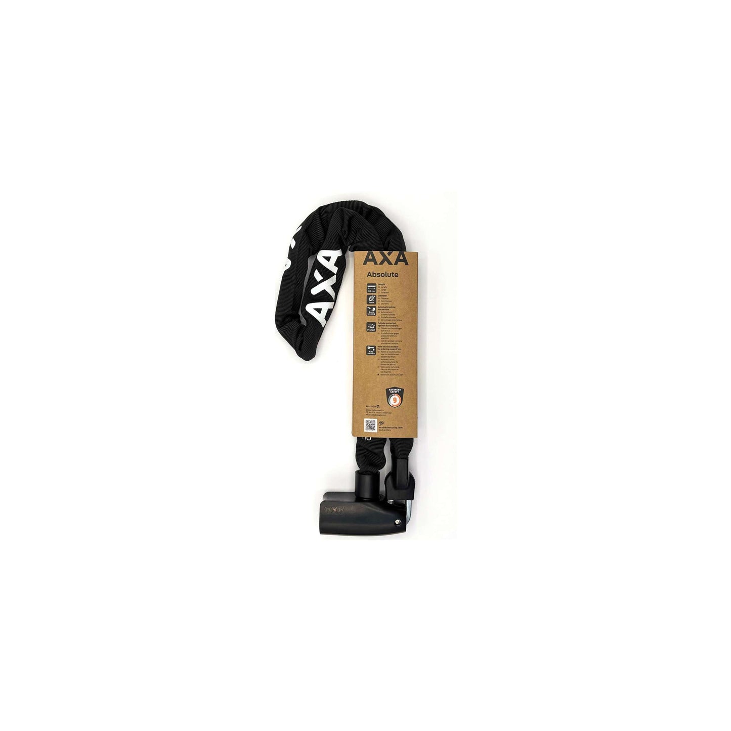Axa slot ketting absolute 7-110 zwart safety index 9