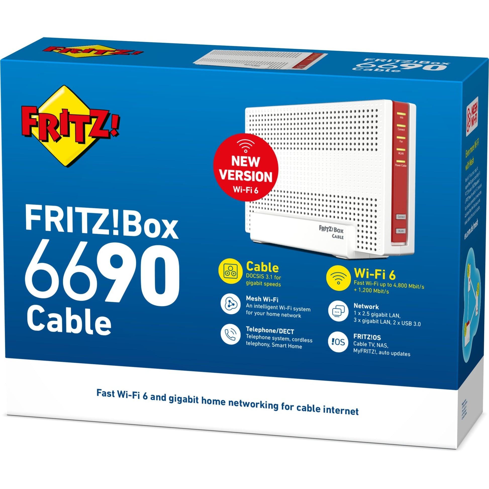 Fritz! box 6690 cable international router (wit rood)