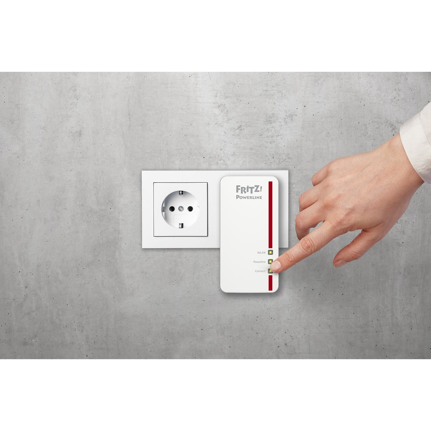 Fritz! powerline 1260e international (wit, 1 stuks, mesh wi-fi)