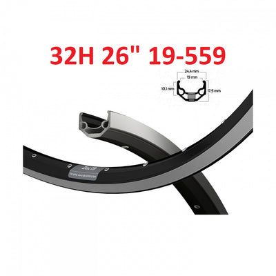 Ryde velg 26 zac19 zwart cnc 32 14