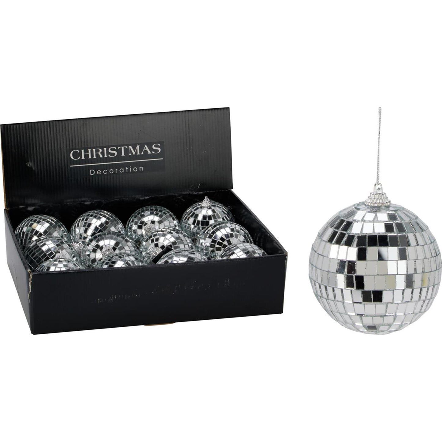 Home styling spiegelbal 8cm zilver spiegelbal 8cm zilver glas