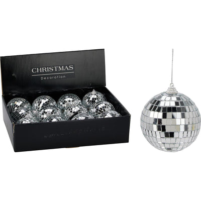 Home styling spiegelbal 8cm zilver spiegelbal 8cm zilver glas