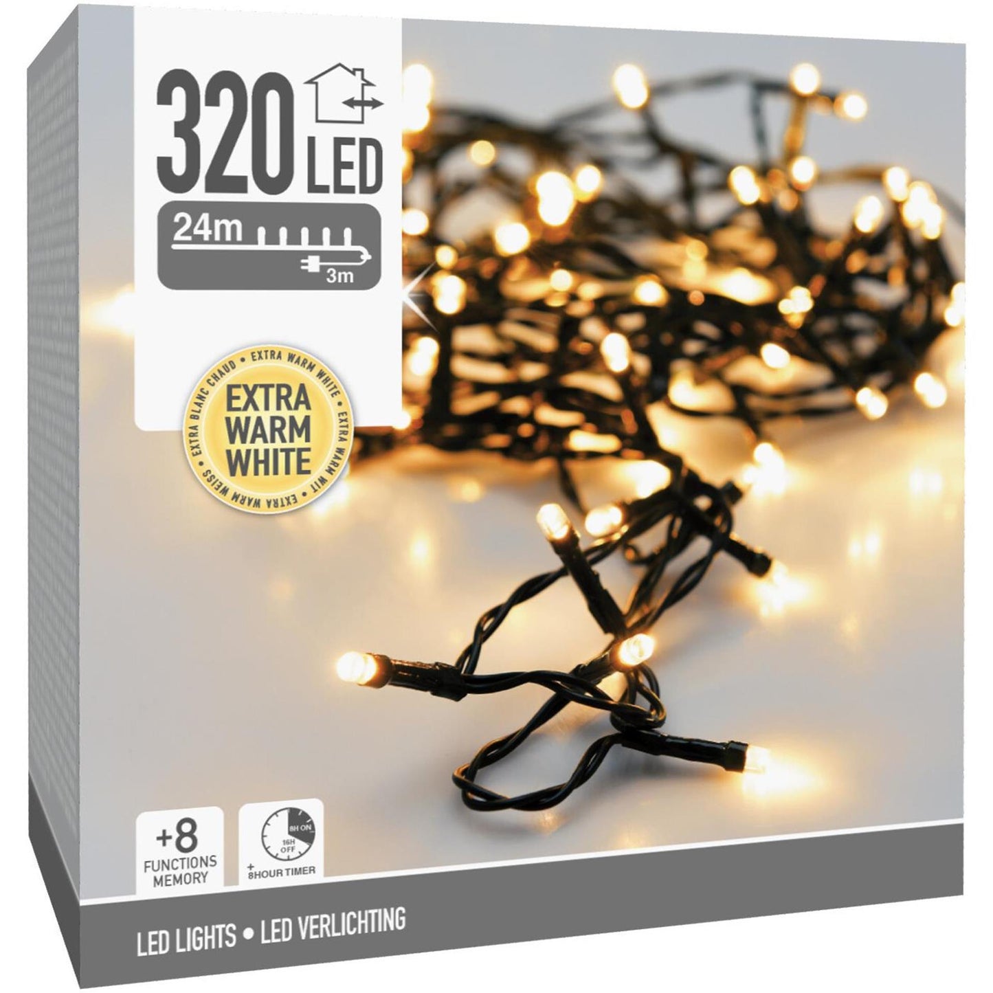 Kerstverlichting 320led extra warm wit