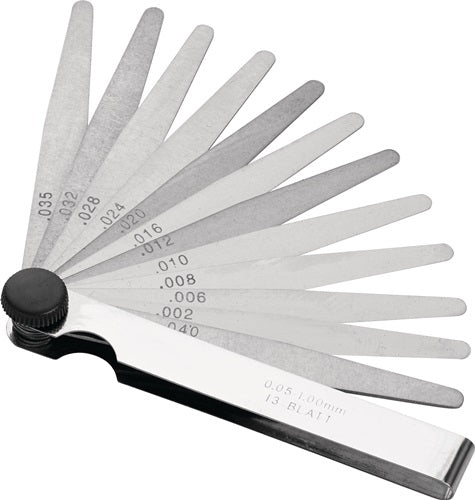 Promat tecwerk voelermaat | bladsterkte 0,05-2,0 mm | staal | lengte 100 mm aantal bladen 21 st. - 4000851423