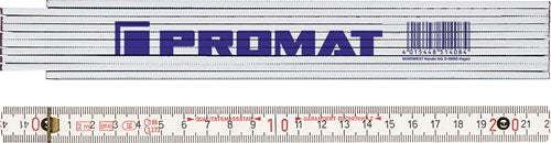 Promat tecwerk duimstok | lengte 2 m | mm cm eg iii | beukenhout wit - 4000853076