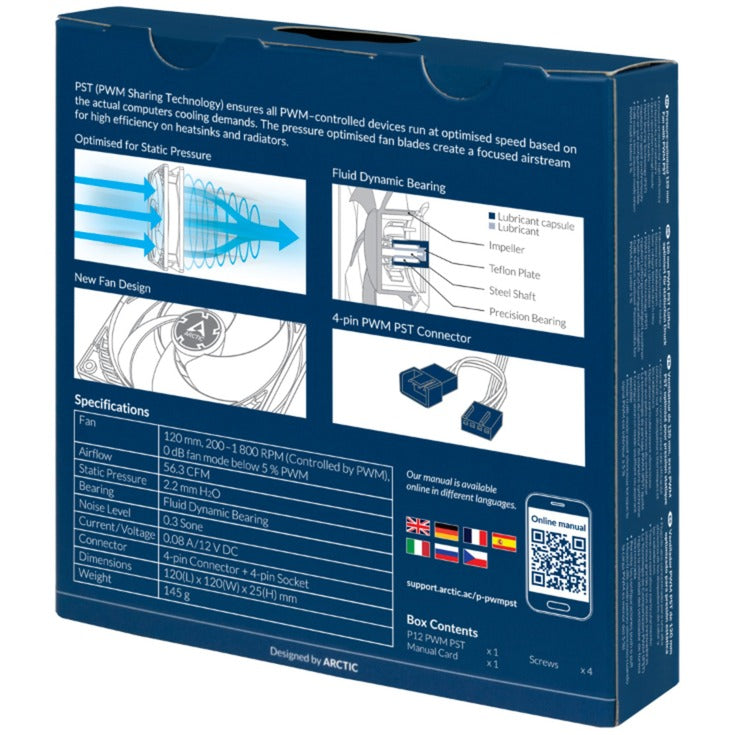 Arctic P12 Silent, 5 stuks