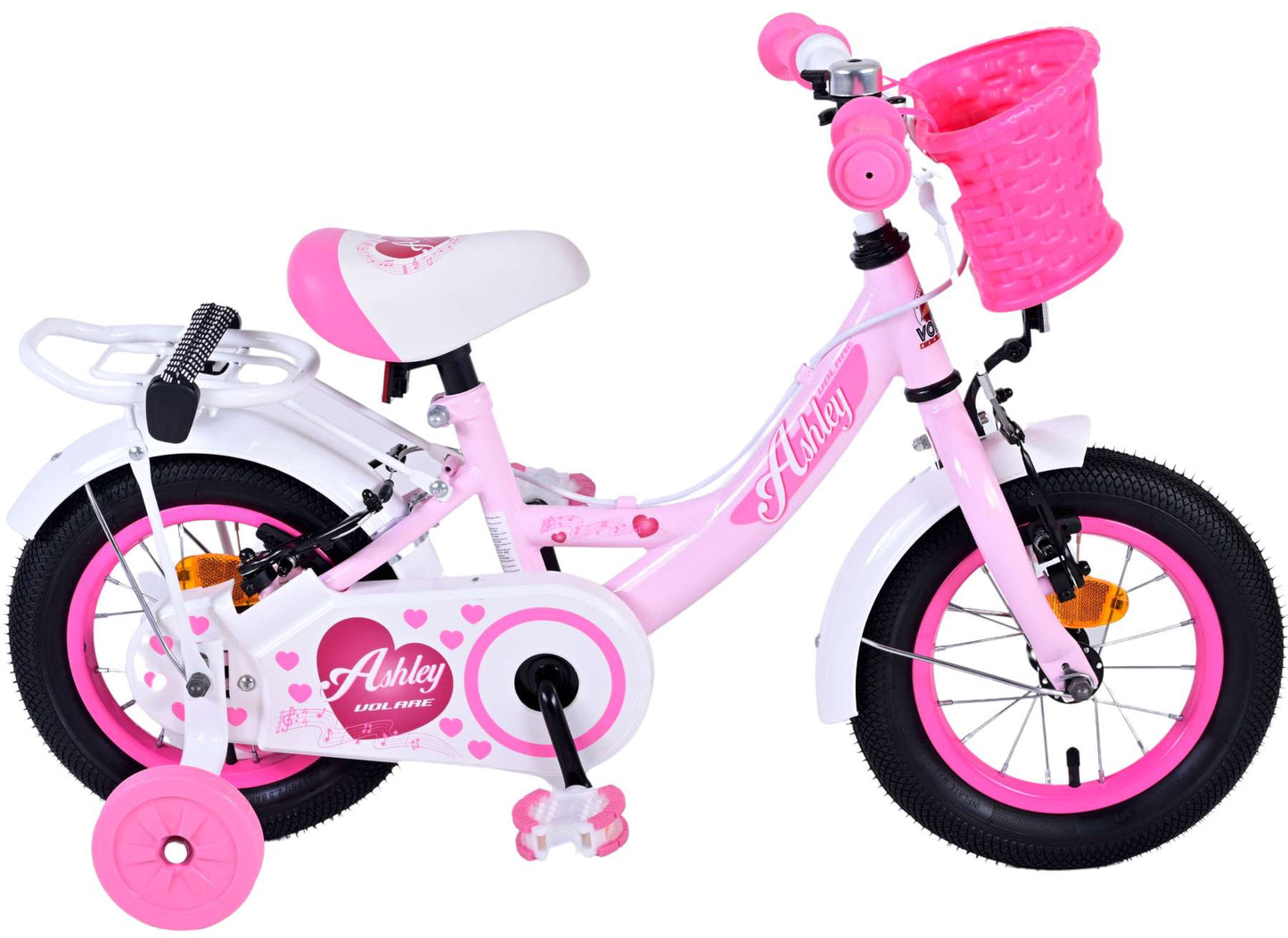 Volare Ashley Kinderfiets - Meisjes - 12 inch - Roze - Twee handremmen