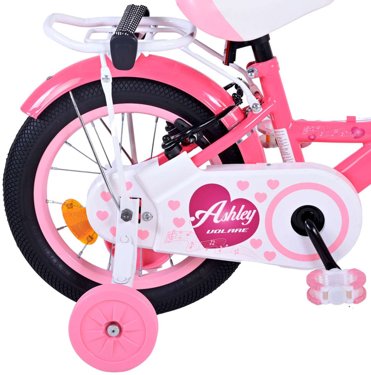 Volare Ashley Kinderfiets Meisjes 14 inch Roze Rood Twee Handremmen