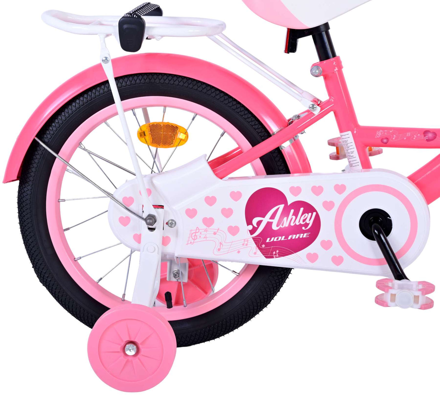 Volare Ashley Kinderfiets - Meisjes - 16 inch - Roze Rood