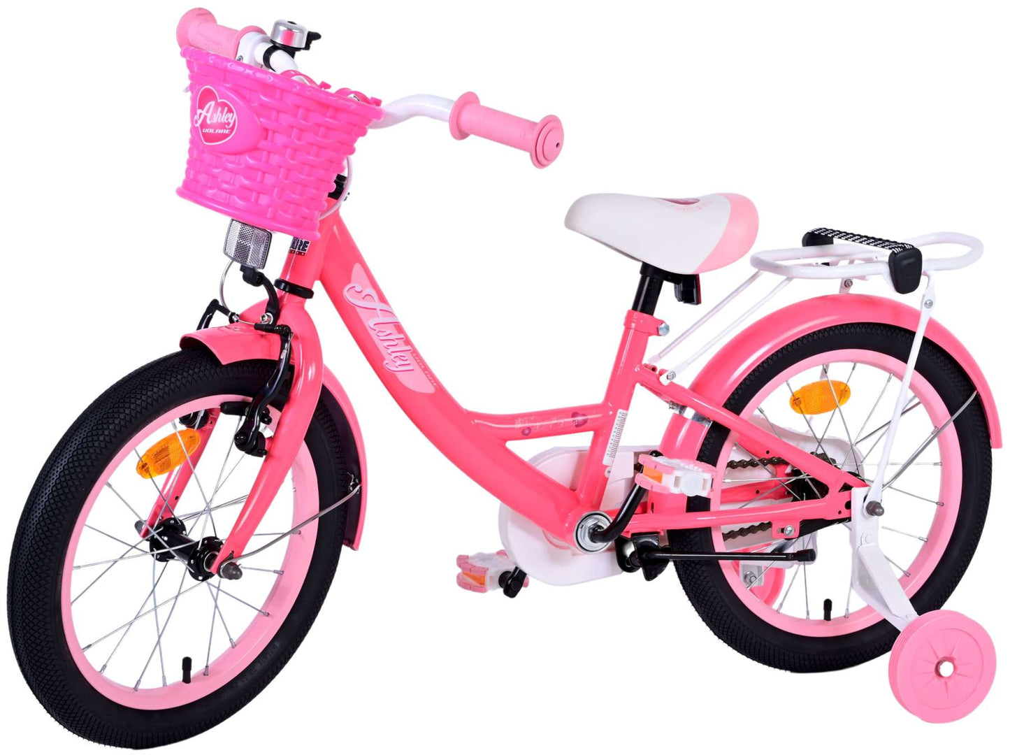 Volare Ashley Kinderfiets - Meisjes - 16 inch - Roze Rood