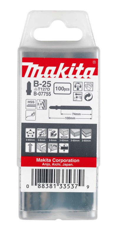 Makita accessoires decoupeerzaagblad b25 - t127d | 100 stuks - b-07755