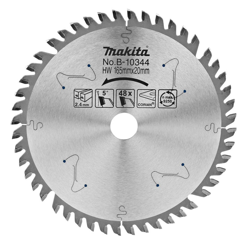 Makita accessoires zaagb corian 165x20x2,4 48t 5g - b-10344 - b-10344