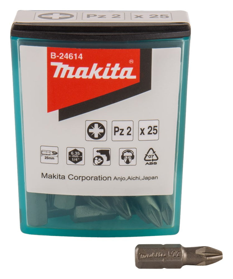 Makita accessoires schroefbit pz2x25mm 25 stuks - b-24614 - b-24614