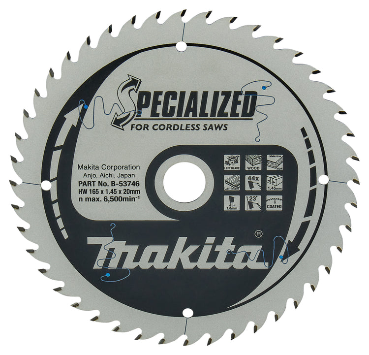Makita accessoires cirkelzaagblad | gemelamineerd| 165x20x1,45 44t 23g - b-53746