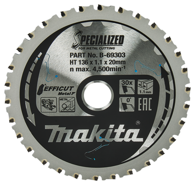 Makita accessoires makita zaagblad ffcut 136x20x1,1 30t 0g - b-69303